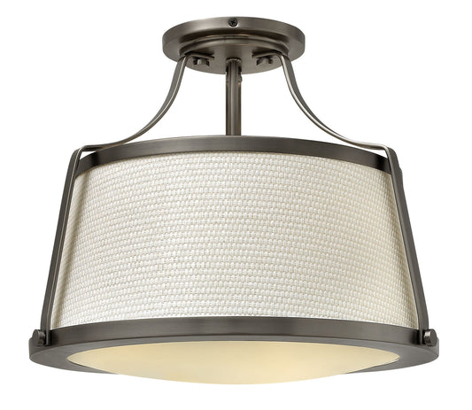 Charlotte LED Semi-Flush Mount in Antique Nickel