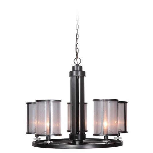 Danbury Five Light Chandelier in Matte Black