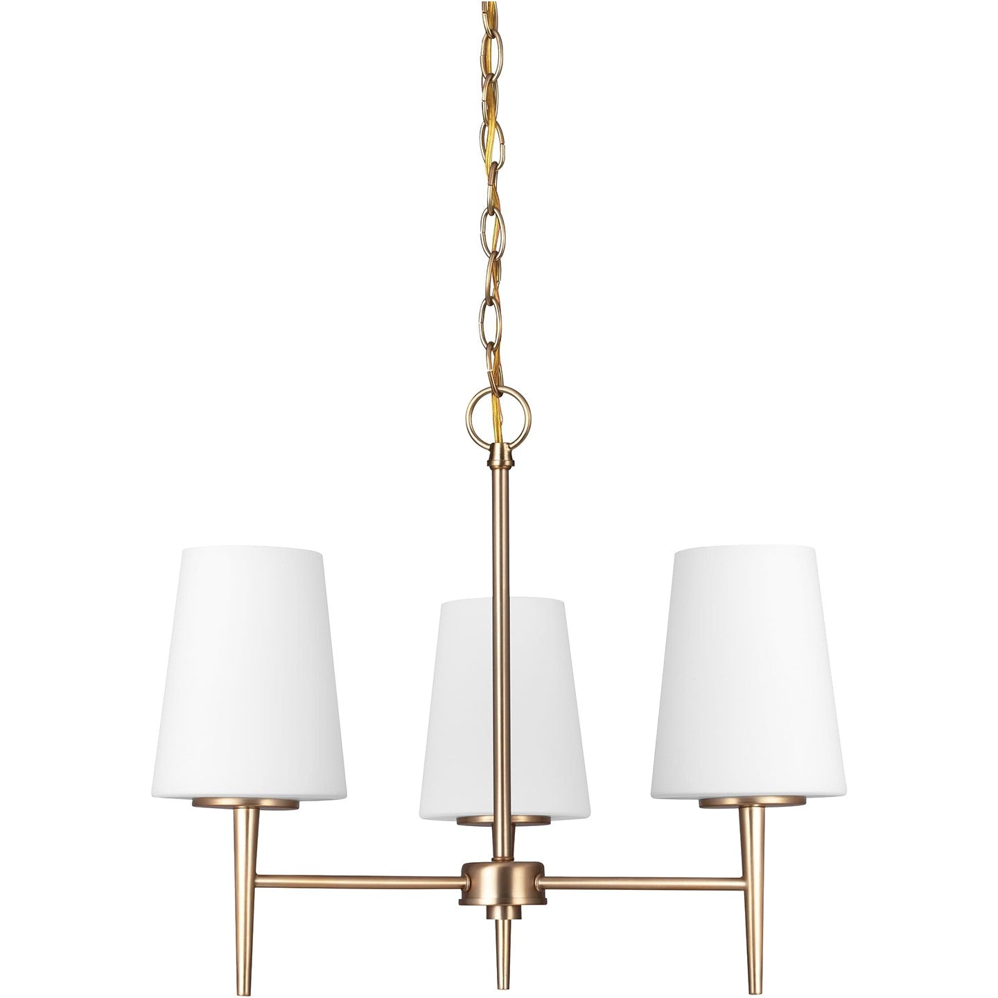 Driscoll Three Light Chandelier in Satin Brass