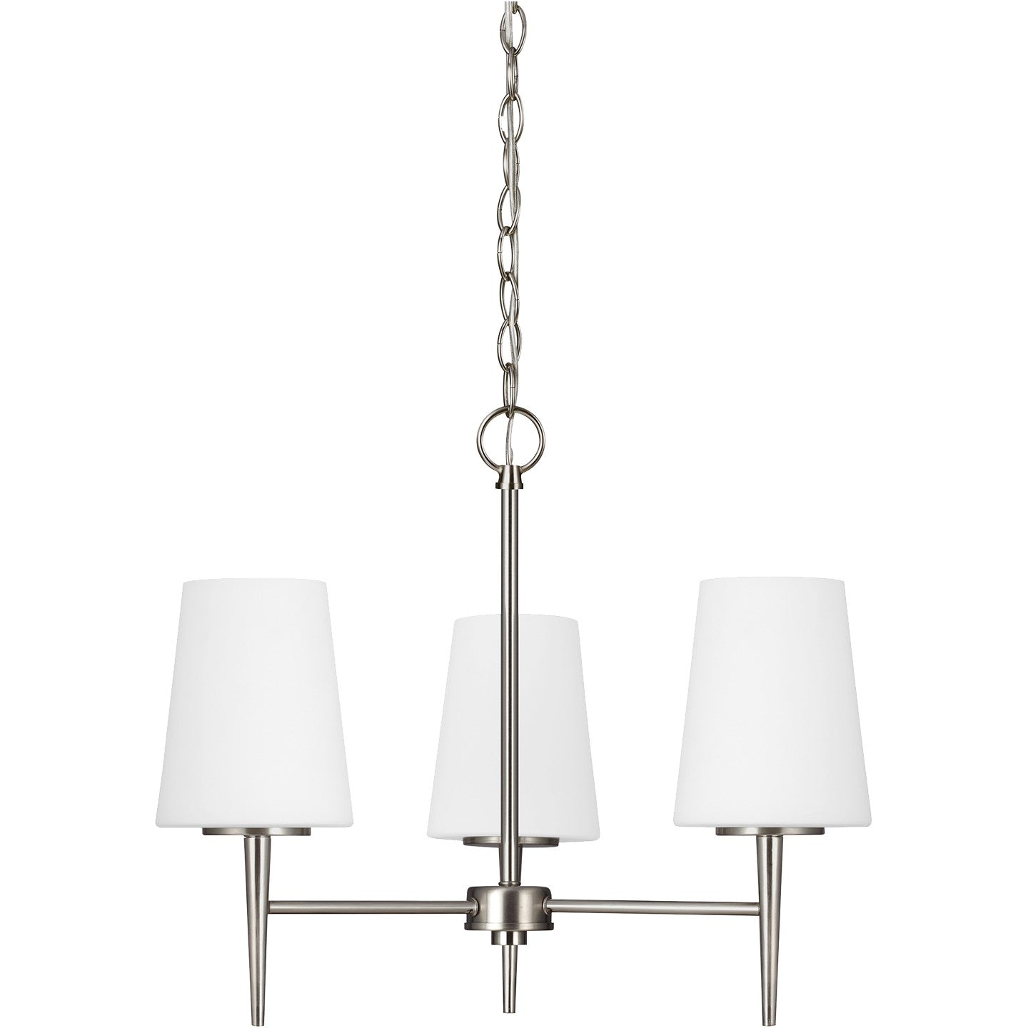 Driscoll Three Light Chandelier in Brushed Nickel