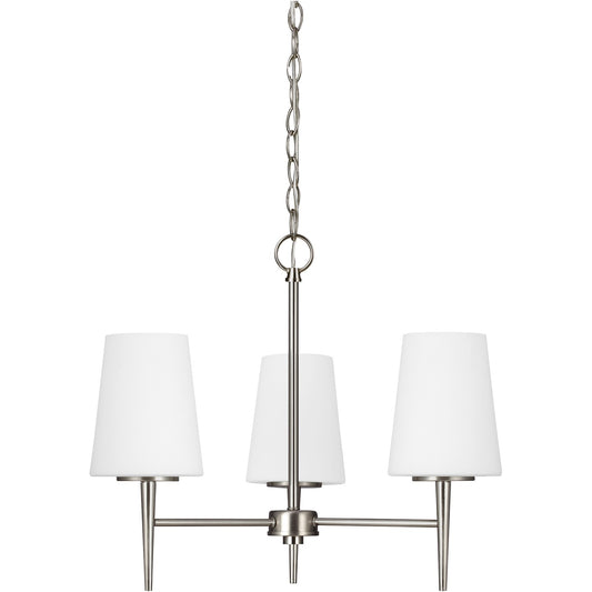 Driscoll Three Light Chandelier in Brushed Nickel