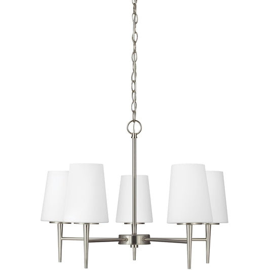Driscoll Five Light Chandelier in Brushed Nickel
