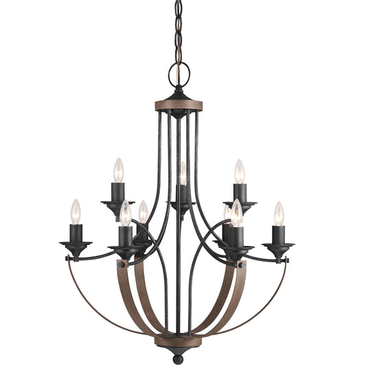 Corbeille Nine Light Chandelier in Stardust