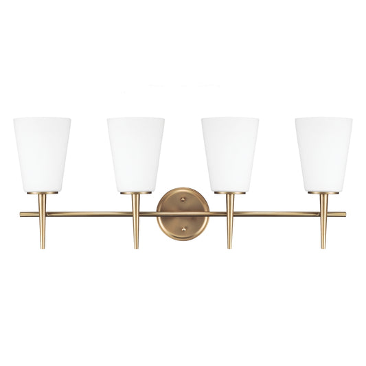 Generation Lighting - 4440404-848 - Four Light Wall / Bath - Driscoll - Satin Brass