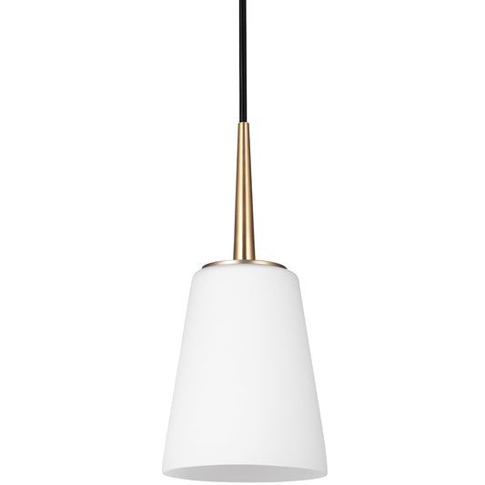 Driscoll One Light Mini-Pendant in Satin Brass