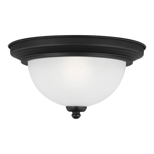 Geary One Light Flush Mount in Midnight Black