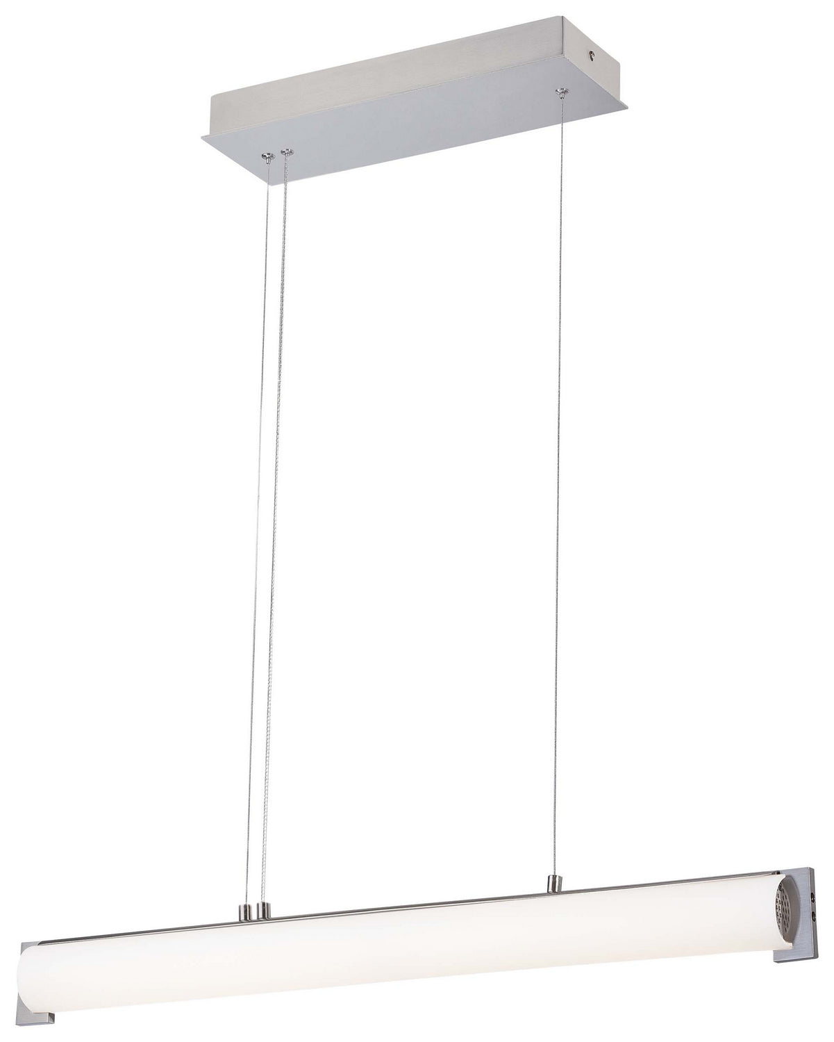 Tube LED Island Pendant in Brushed Nickel