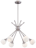 Pontil Six Light Chandelier in Brushed Nickel