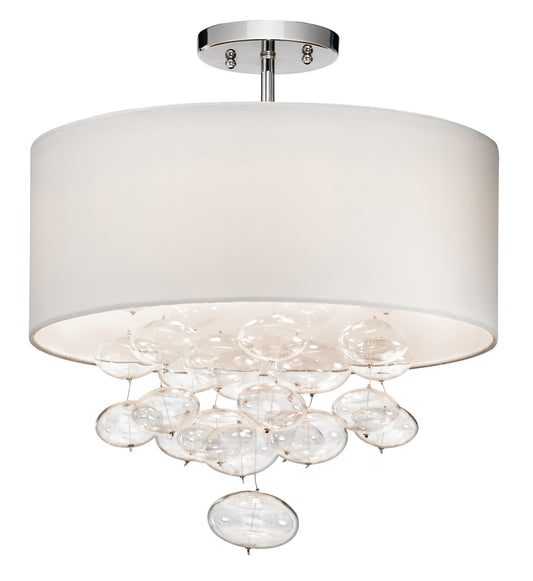 Piatt Three Light Semi Flush Mount in Chrome