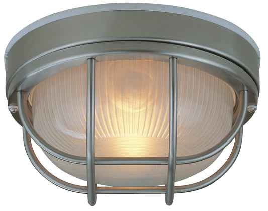 Bulkheads Oval and Round One Light Flushmount in Stainless Steel