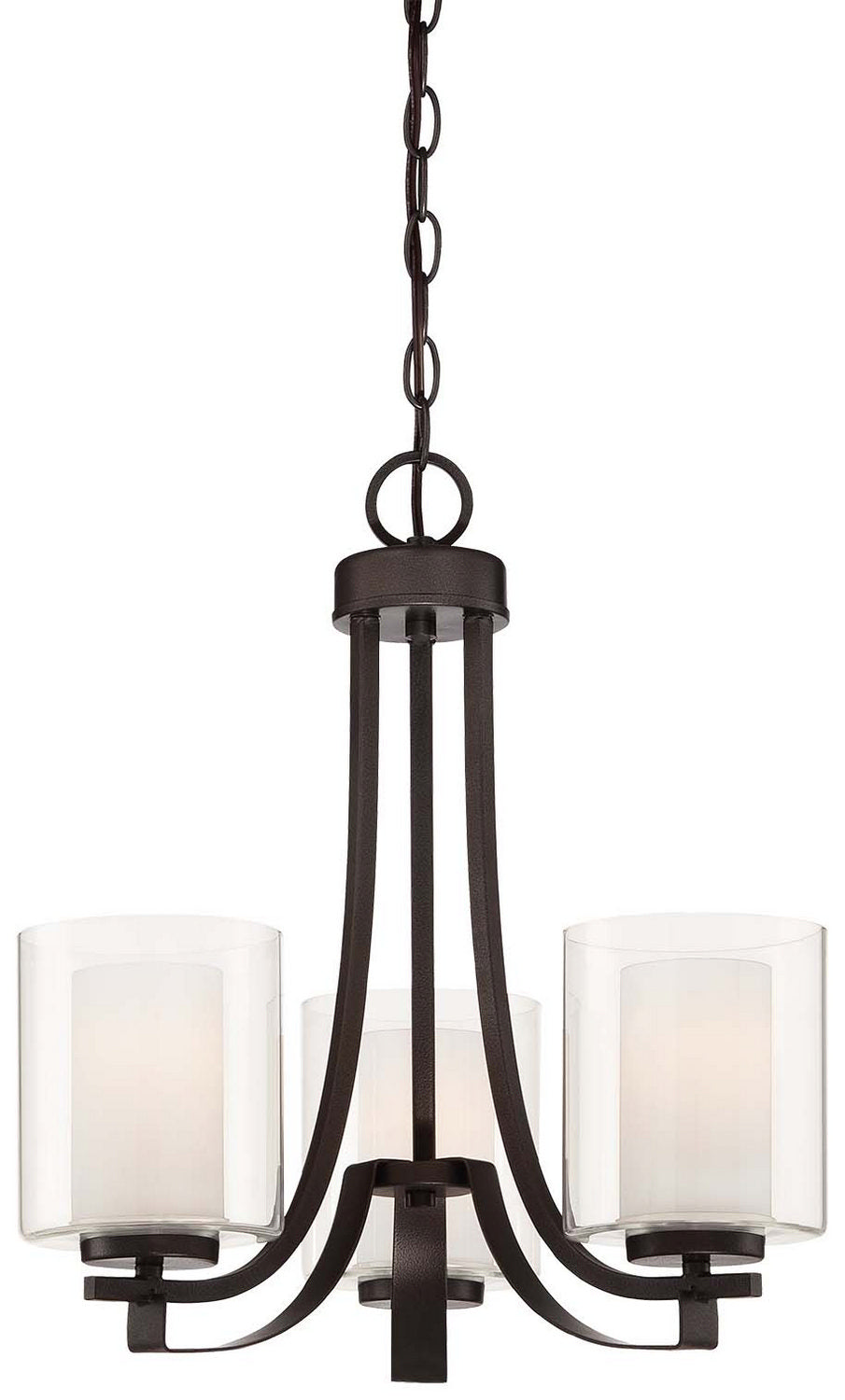 Parsons Studio Three Light Chandelier in Smoked Iron