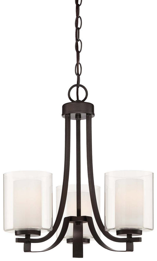Parsons Studio Three Light Chandelier in Smoked Iron