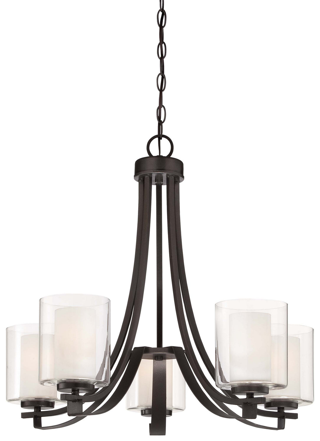Parsons Studio Five Light Chandelier in Smoked Iron