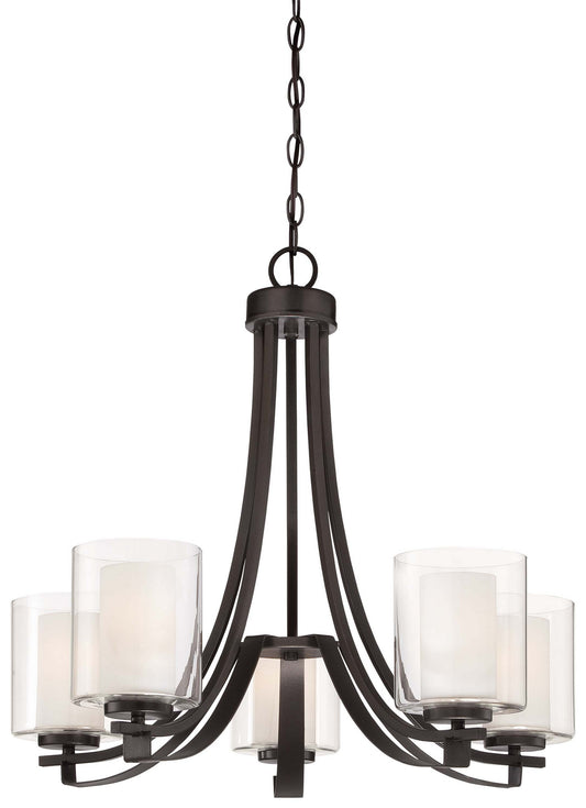 Parsons Studio Five Light Chandelier in Smoked Iron