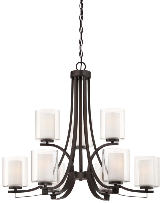 Parsons Studio Nine Light Chandelier in Smoked Iron