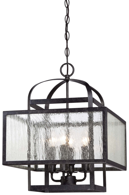 Camden Square Four Light Mini Chandelier in Aged Charcoal