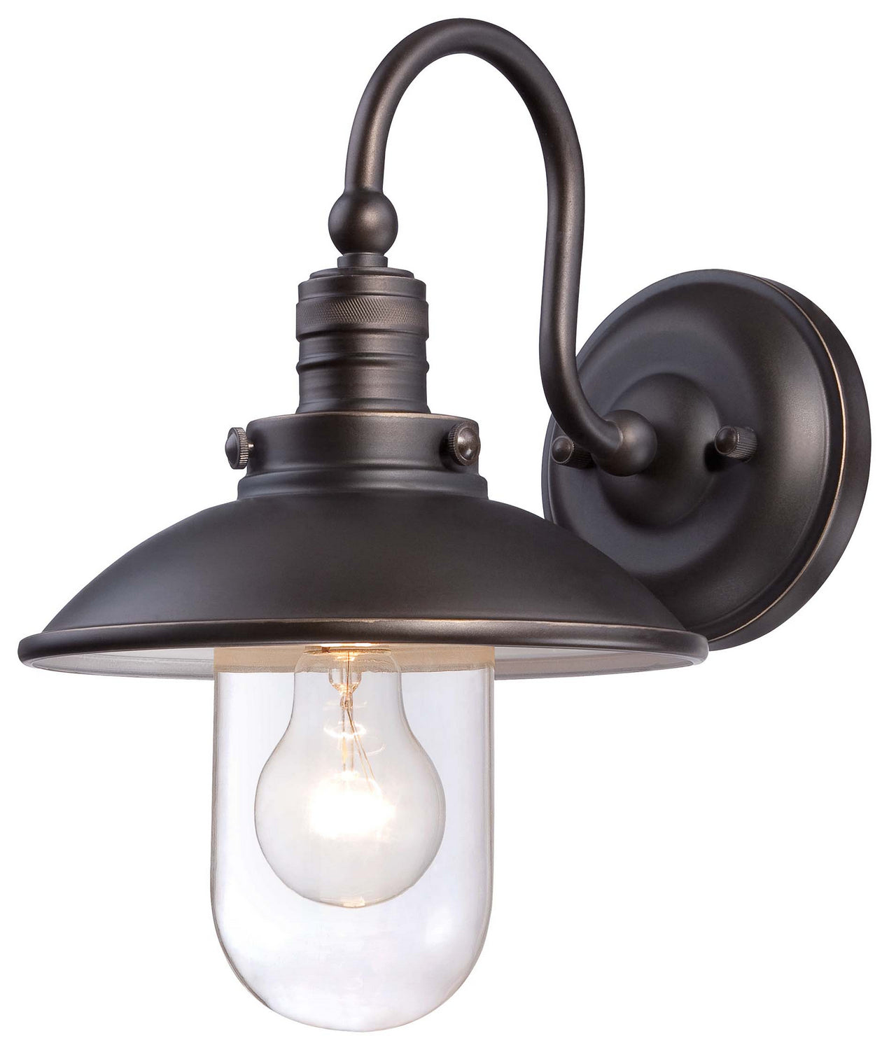 Downtown Edison One Light Wall Mount in Oil Rubbed Bronze w/Gold Highlights
