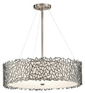Silver Coral Four Light Chandelier in Classic Pewter
