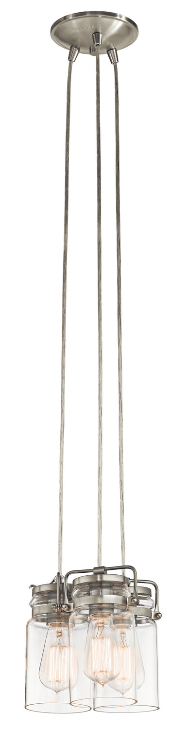 Brinley Three Light Pendant in Brushed Nickel