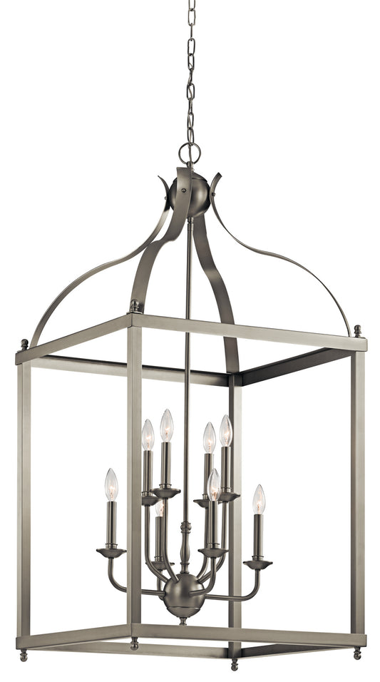Larkin Eight Light Foyer Chandelier in Brushed Nickel