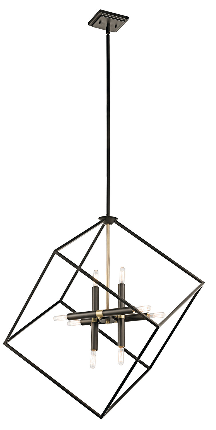 Cartone Eight Light Chandelier in Olde Bronze