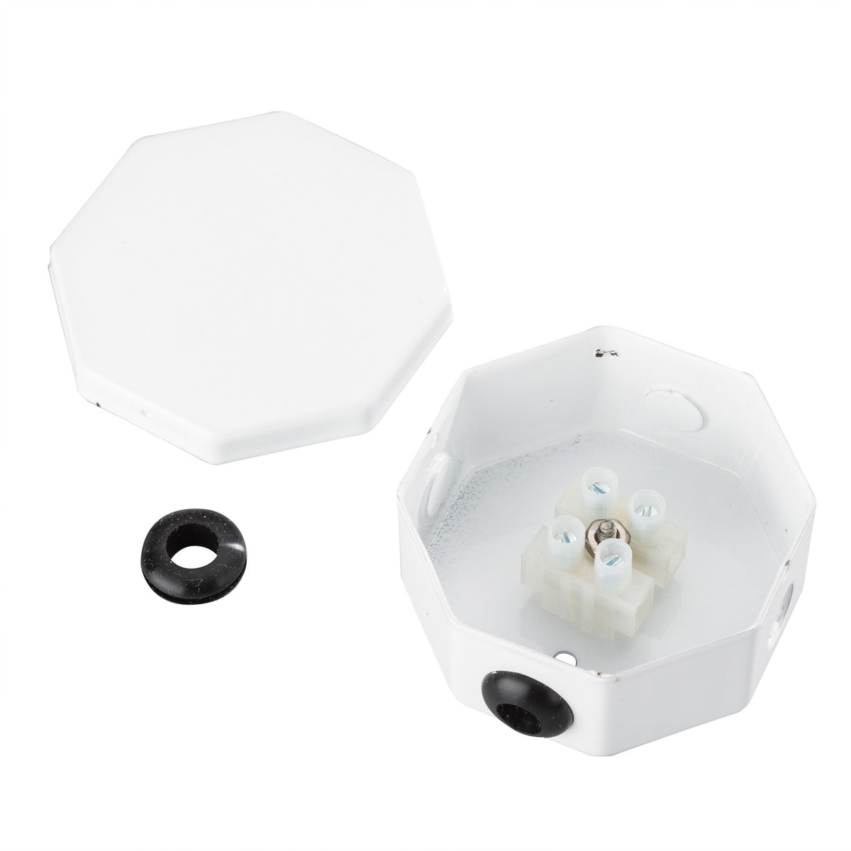 Dry Tape Accessory Splice Box Assembly in White Material (Not Painted)