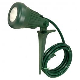 5 LED Plastic Flood Lite with Stake for Outdoor Use; Green