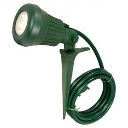 5 LED Plastic Flood Lite with Stake for Outdoor Use; Green