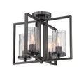 Elements Four Light Semi-Flush Mount in Charcoal