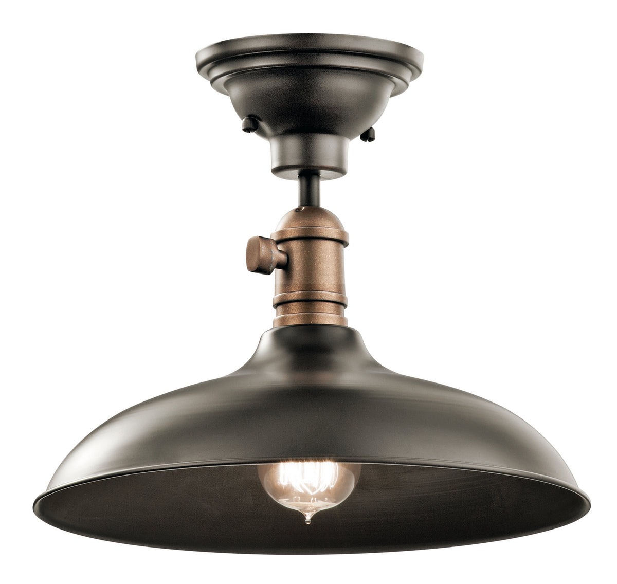 Cobson One Light Pendant/Semi Flush in Olde Bronze