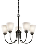 Jolie Five Light Chandelier in Olde Bronze