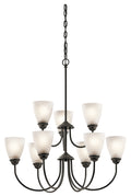 Jolie Nine Light Chandelier in Olde Bronze