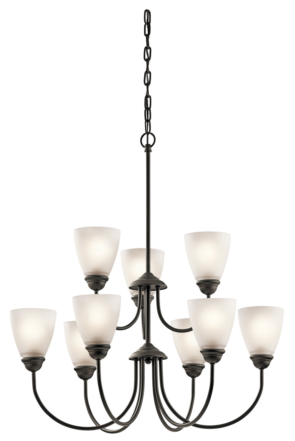 Jolie Nine Light Chandelier in Olde Bronze