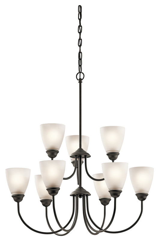 Jolie Nine Light Chandelier in Olde Bronze