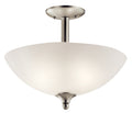 Jolie Two Light Pendant/Semi Flush in Brushed Nickel
