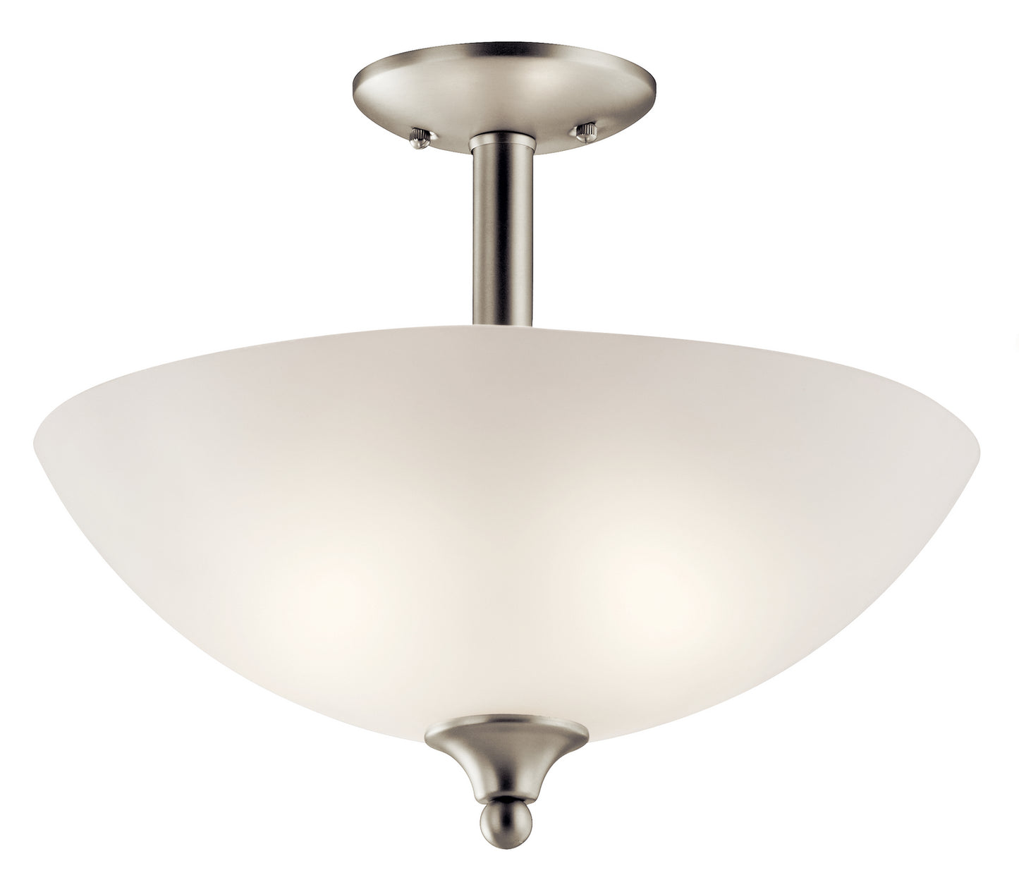 Jolie Two Light Pendant/Semi Flush in Brushed Nickel