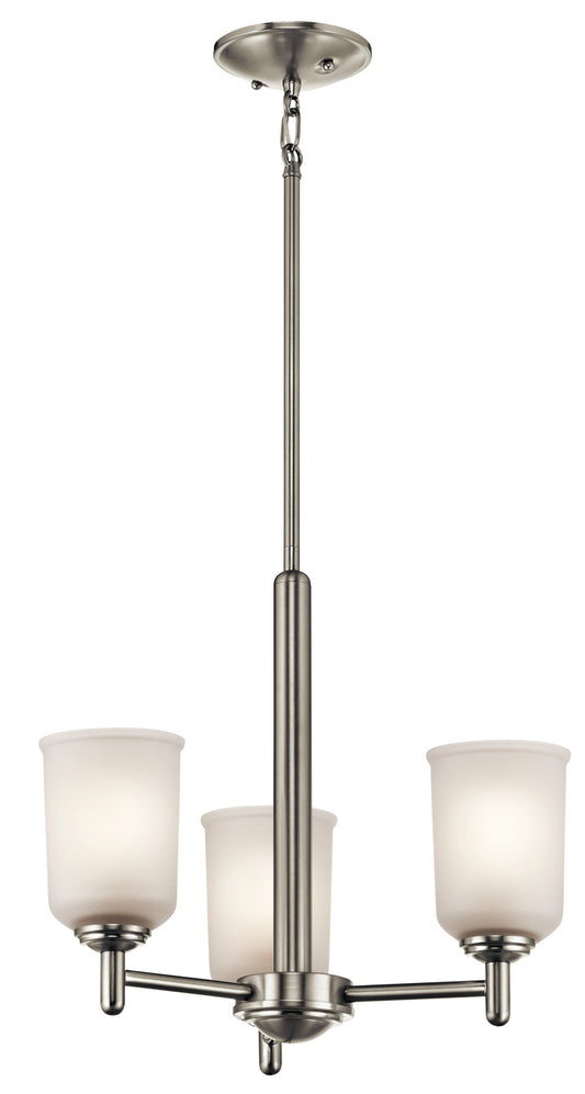Shailene Three Light Mini Chandelier in Brushed Nickel