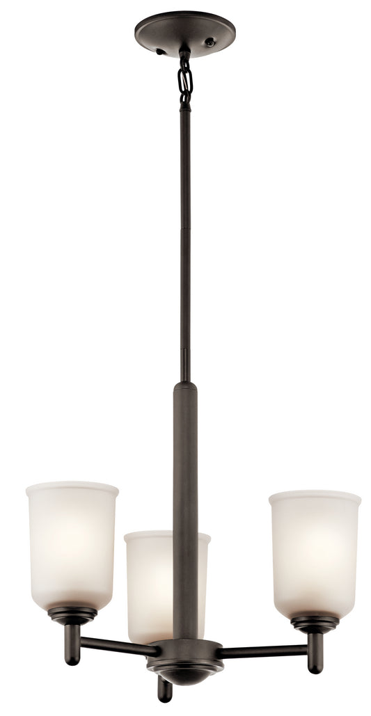 Shailene Three Light Mini Chandelier in Olde Bronze