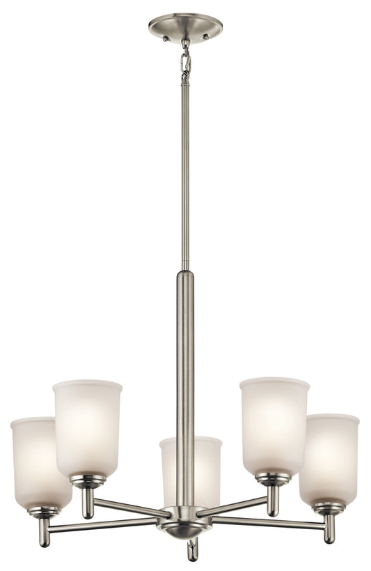 Shailene Five Light Chandelier in Brushed Nickel