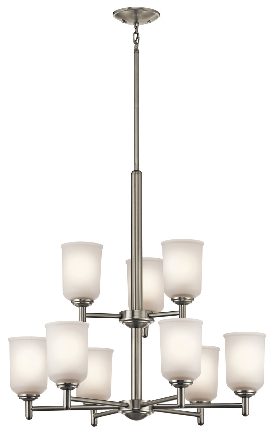 Shailene Nine Light Chandelier in Brushed Nickel