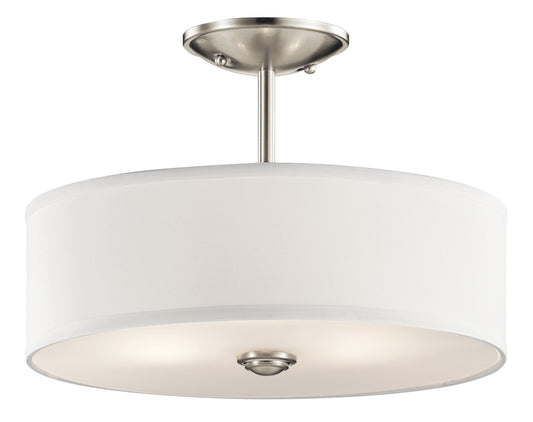 Shailene Three Light Semi Flush Mount in Brushed Nickel