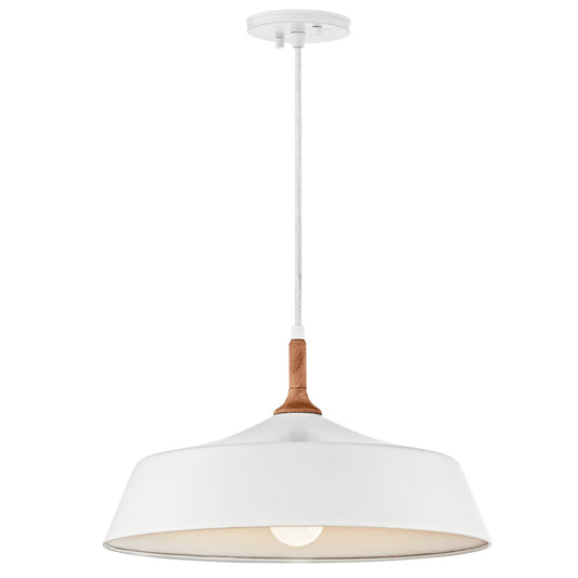 Danika One Light Pendant in White