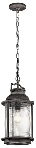 Ashland Bay One Light Outdoor Pendant in Weathered Zinc
