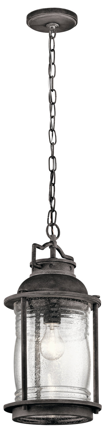 Ashland Bay One Light Outdoor Pendant in Weathered Zinc