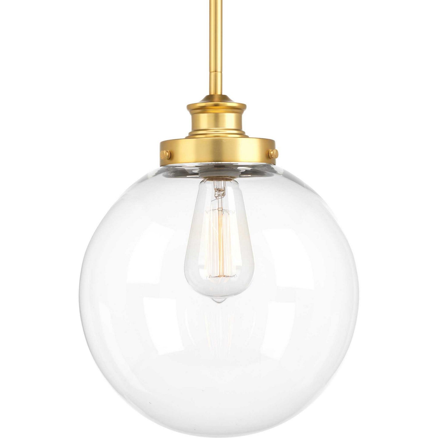 Penn One Light Pendant in Natural Brass