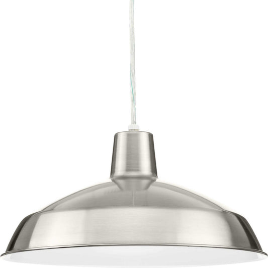 Metal Shade Pendant LED LED Pendant in Brushed Nickel
