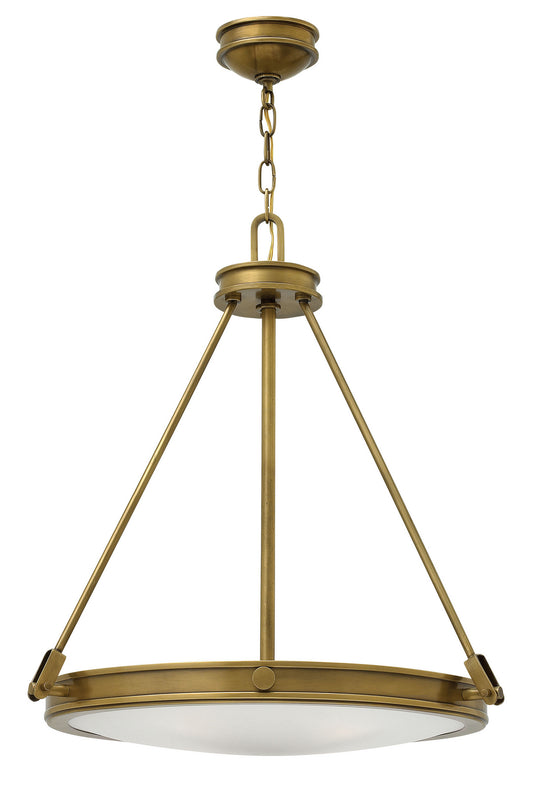 Collier LED Pendant in Heritage Brass