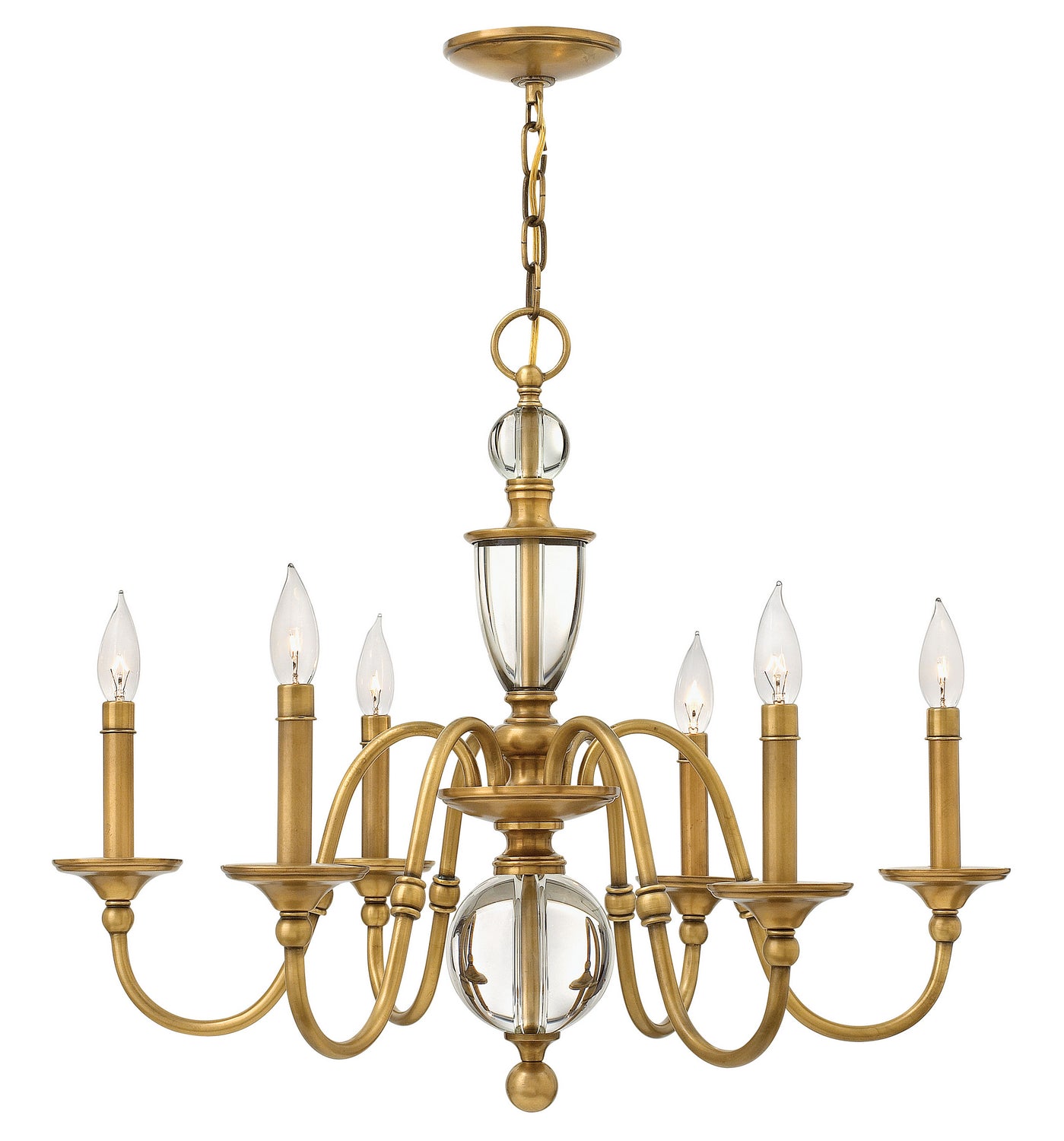 Eleanor LED Chandelier in Heritage Brass