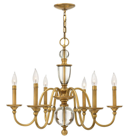 Eleanor LED Chandelier in Heritage Brass