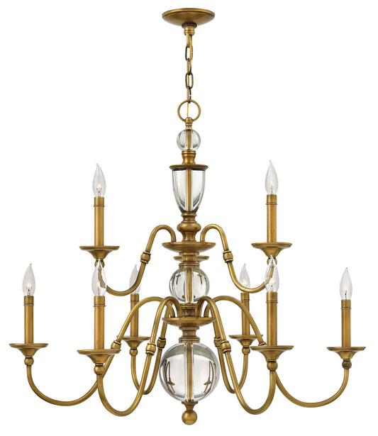 Eleanor LED Chandelier in Heritage Brass